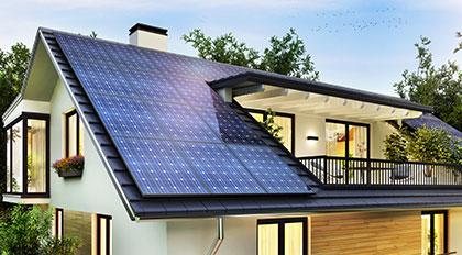 Home with solar roof